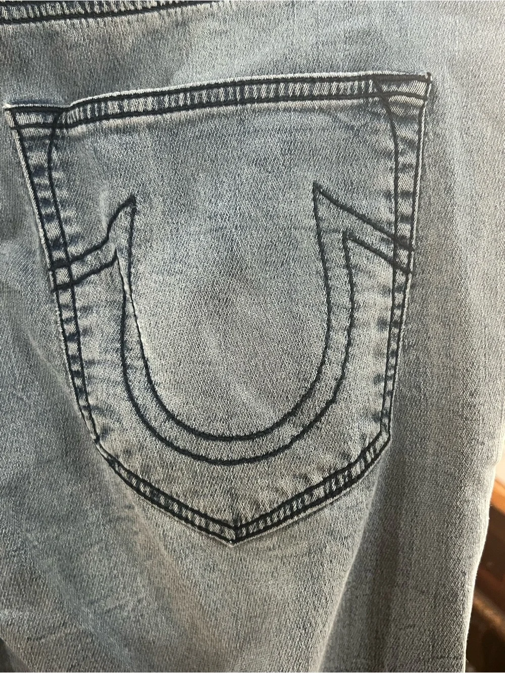 True Religion Two-Tone Light Gray and Black Relaxed Jogger Jeans